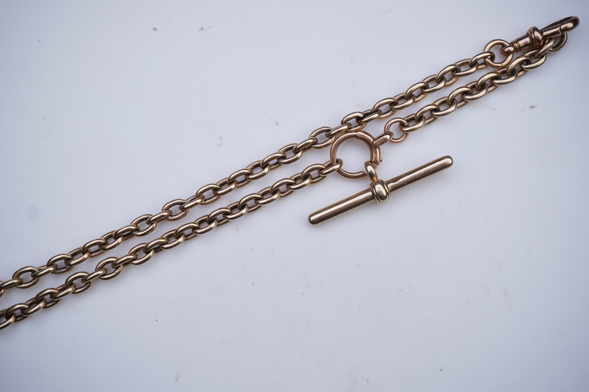 A gold watch chain, circa 1900